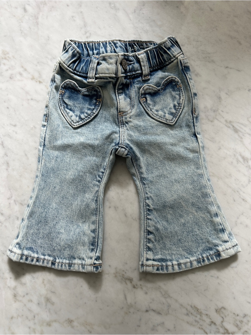 Baby Gap Light Blue Denim Flare Jeans with Heart Pockets